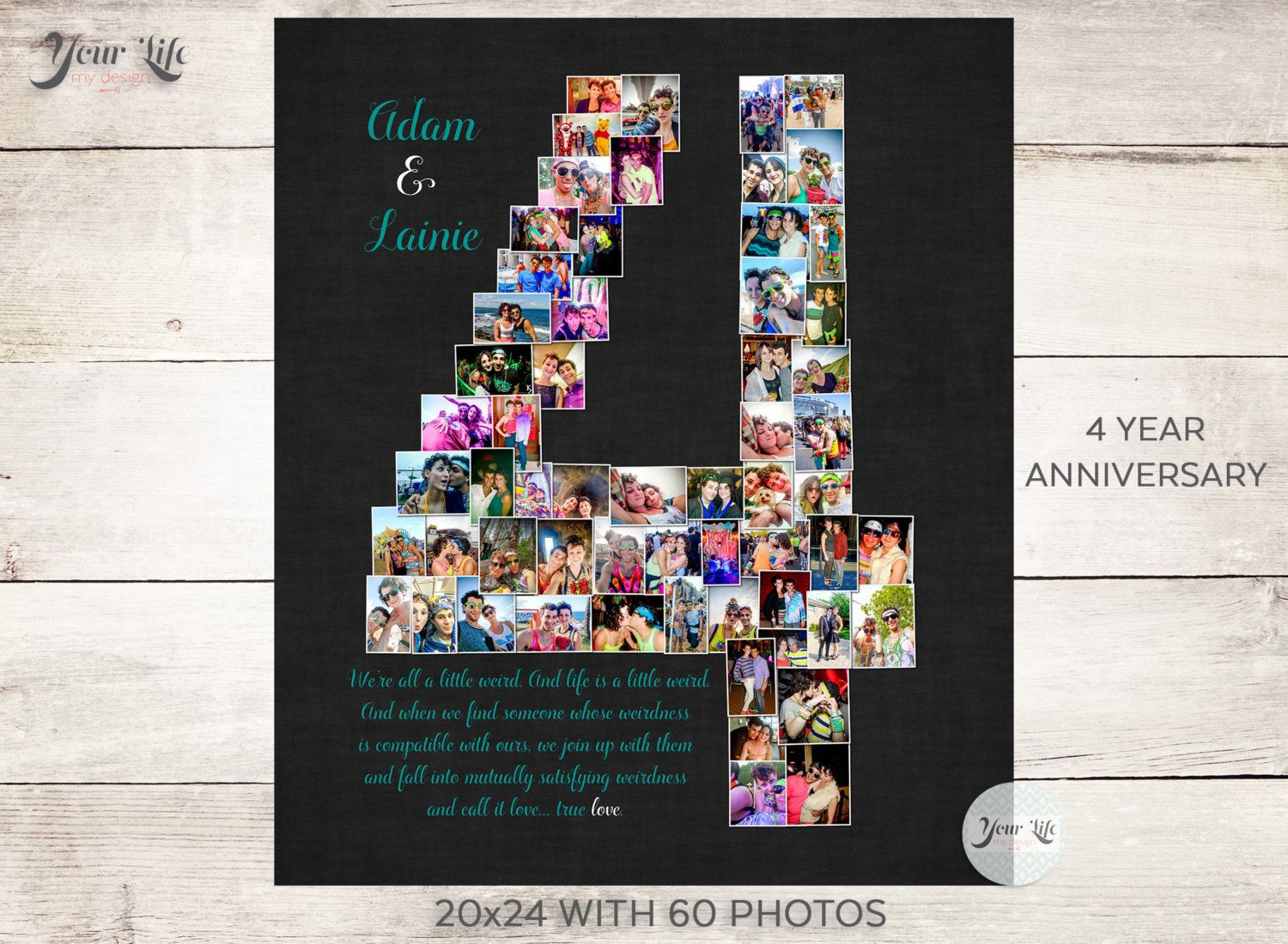 Fourth Anniversary Gift Ideas For Him
 4 YEAR ANNIVERSARY 4th Anniversary Gift Collage