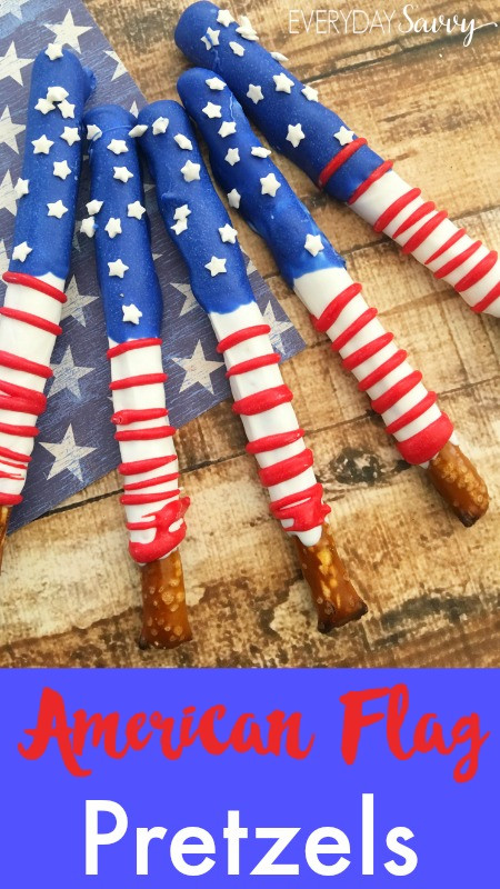 Fourth Of July Pretzels
 Patriotic Snacks American Flag Pretzels
