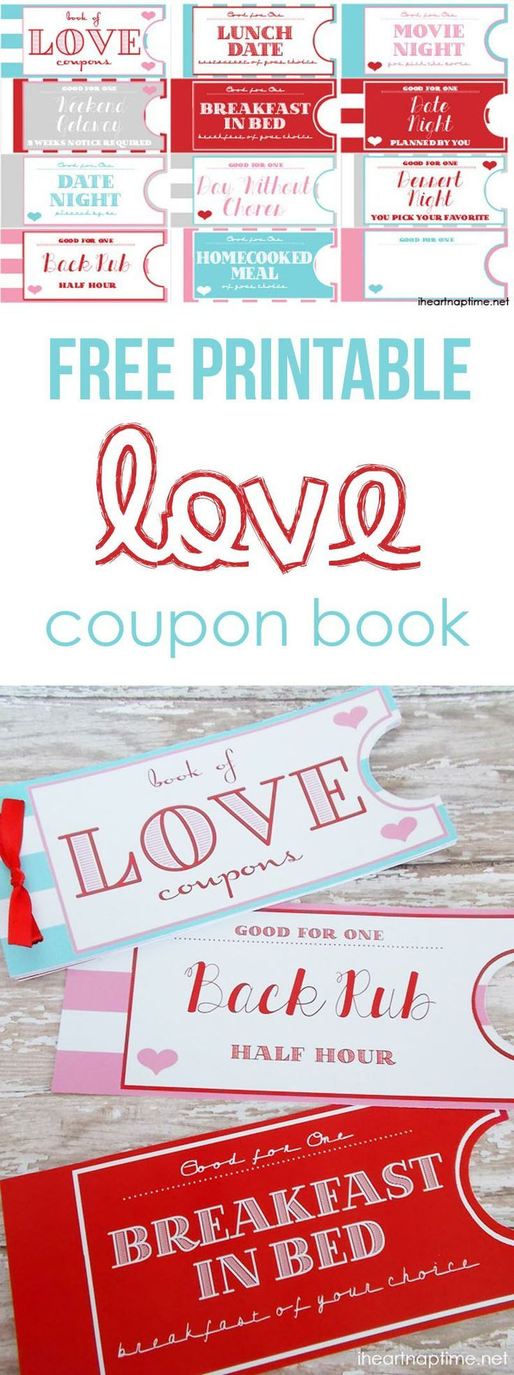 Free Gift Ideas For Boyfriend
 Free printable love coupon book on iheartnaptime