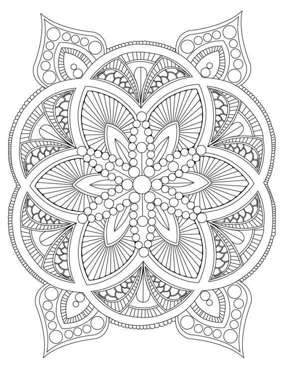 Free Printable Mandala Coloring Pages Adults
 Abstract Mandala Coloring Page for Adults Digital Download