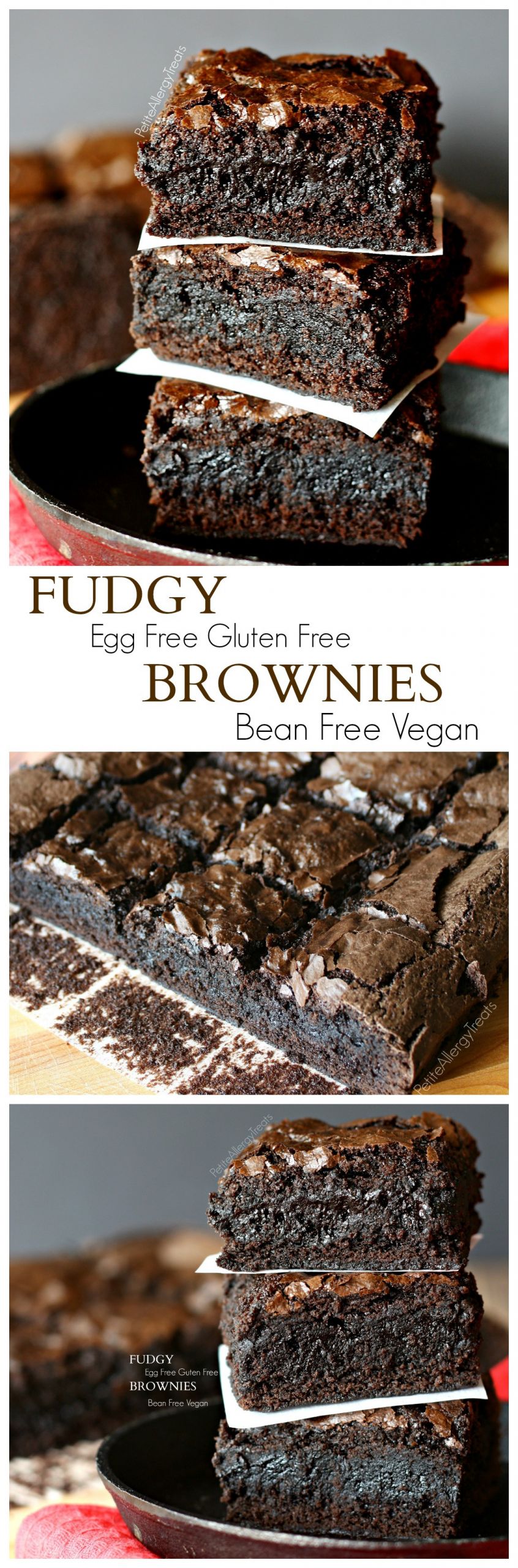 Fudgy Vegan Brownies
 Fudgy Gluten Free Egg Free Brownies Petite Allergy Treats