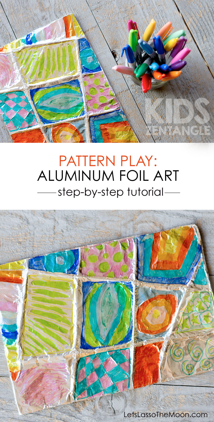Fun Art For Kids
 Colorful Zentangle Art Easy Aluminum Foil Kids Project