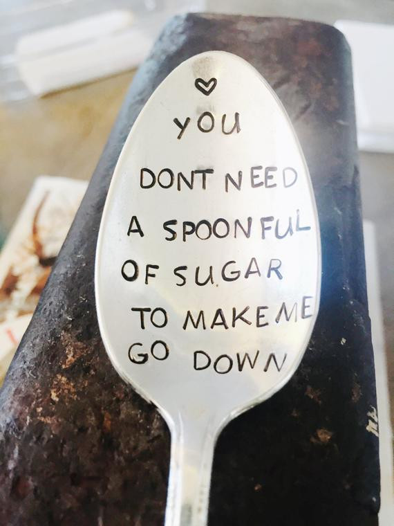 Fun Gift Ideas For Boyfriend
 Silver Spoon Hand Stamped Spoon Funny Gifts Sugar by