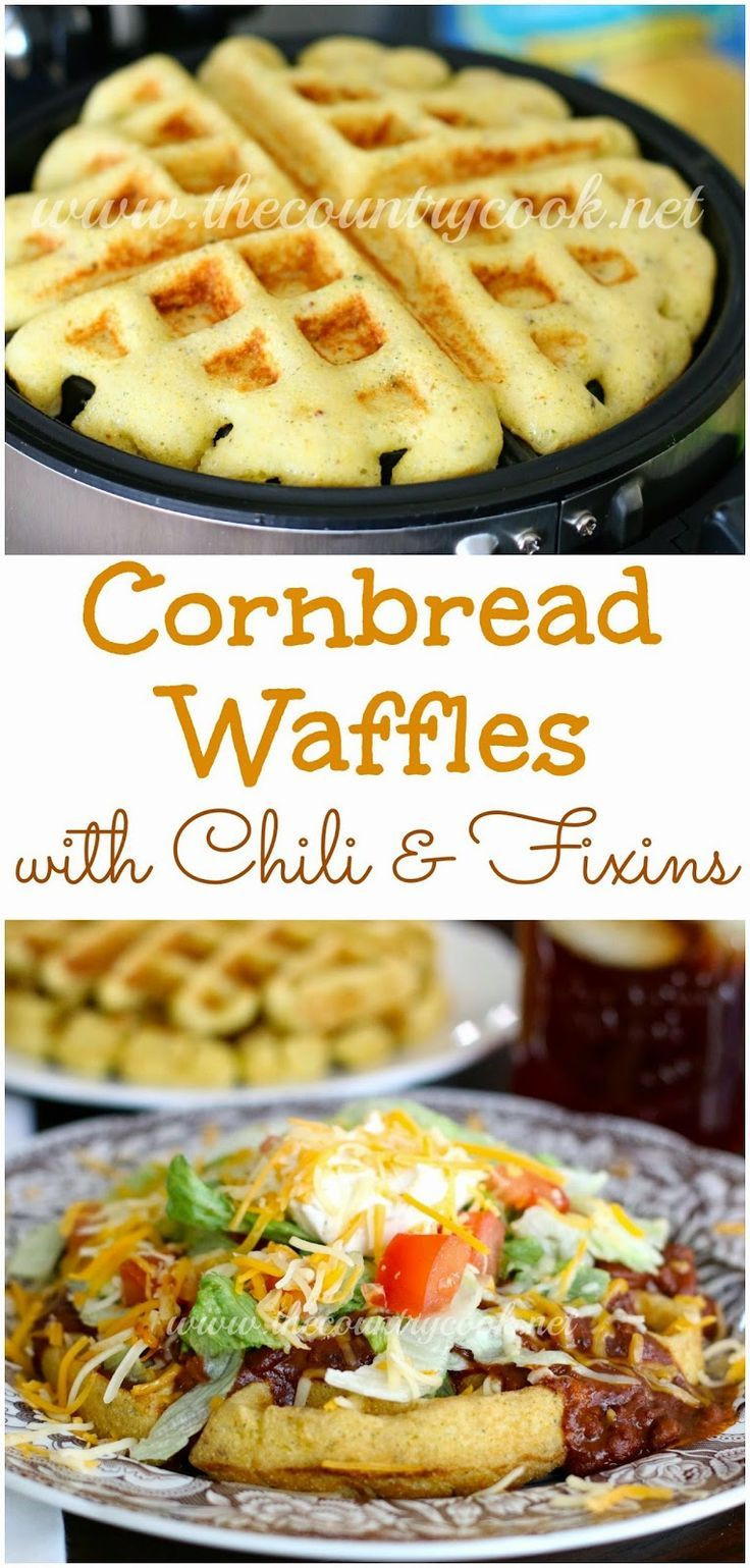 Fun Saturday Night Dinner Ideas
 Cornbread Waffles with Chili and Fixins Recipe