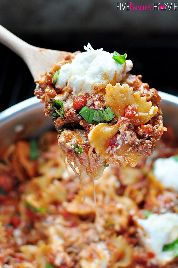 Fun Saturday Night Dinner Ideas
 30 Minute Skillet Lasagna quick and easy savory and