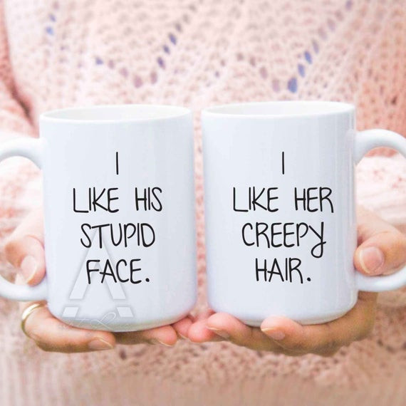 Funny Couple Gift Ideas
 couple cups funny couple mugs I like his stupid face I