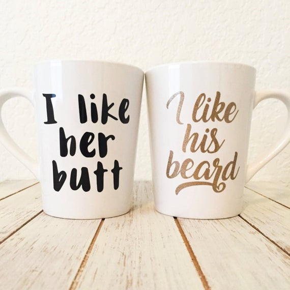 Funny Couple Gift Ideas
 I Like His Beard I Like Her Butt Newly Wed Coffee by