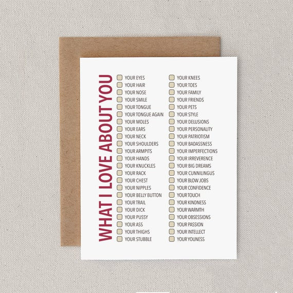Funny Gift Ideas For Girlfriend
 Funny Anniversary Card y Naughty For Him Her by