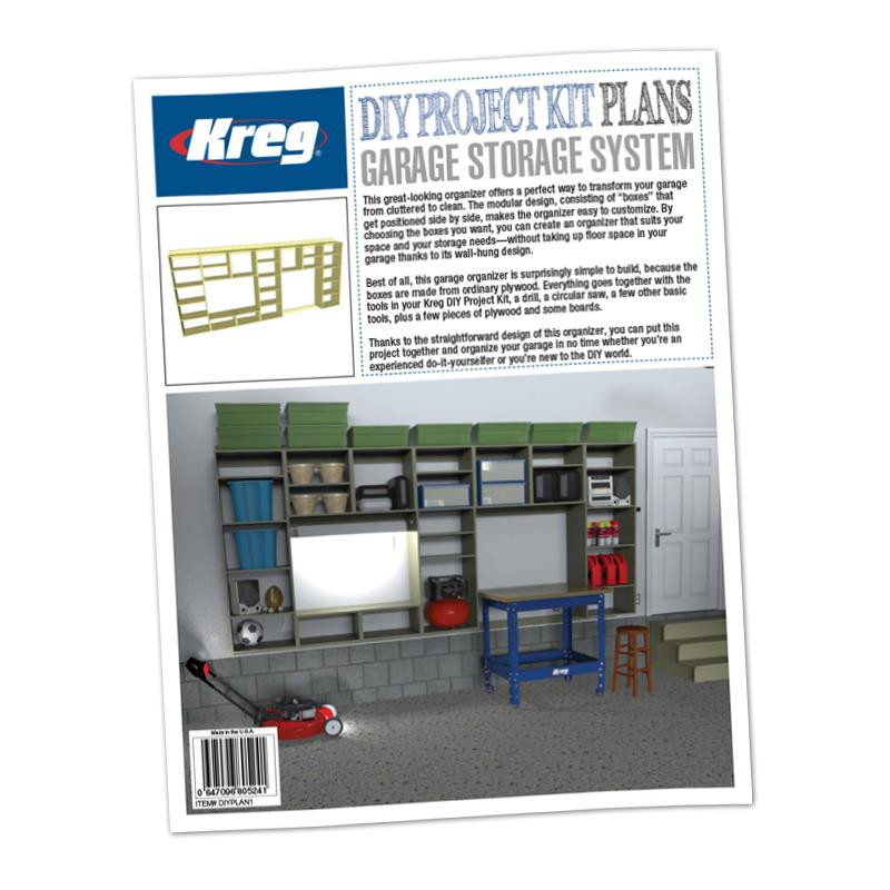 Garage Organization Planning
 Kreg Printed Project Plan Garage Storage System
