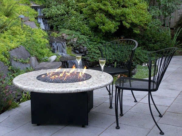 Gas Fire Pit For Deck
 Granite Gas Fire Pit by Allbackyardfun Traditional