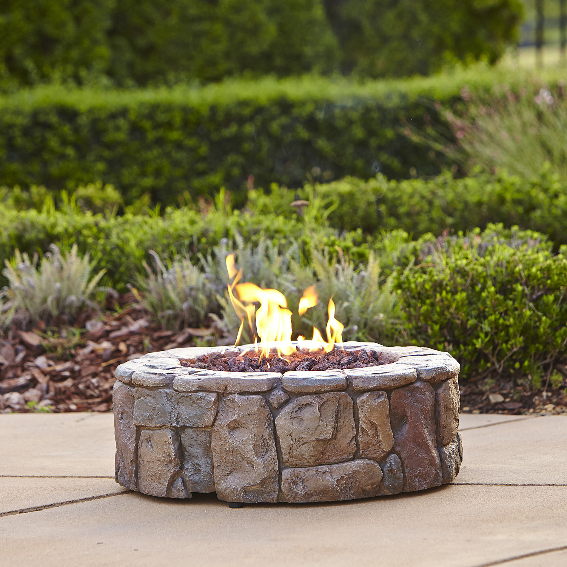 Gas Stone Fire Pit
 Garden Oasis Stone Look Gas Fire Pit 28"