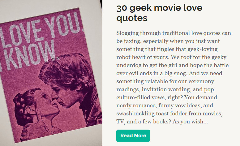 Geeky Love Quotes
 Will these geeky wedding vows save your ceremony Always