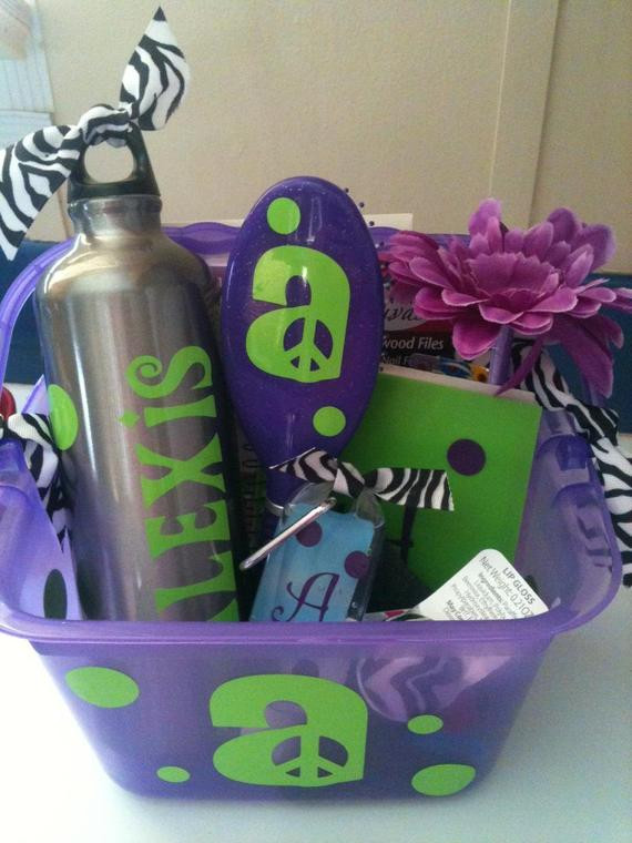 Gift Basket For Teenage Girl Ideas
 Items similar to Teen Tween customized t basket