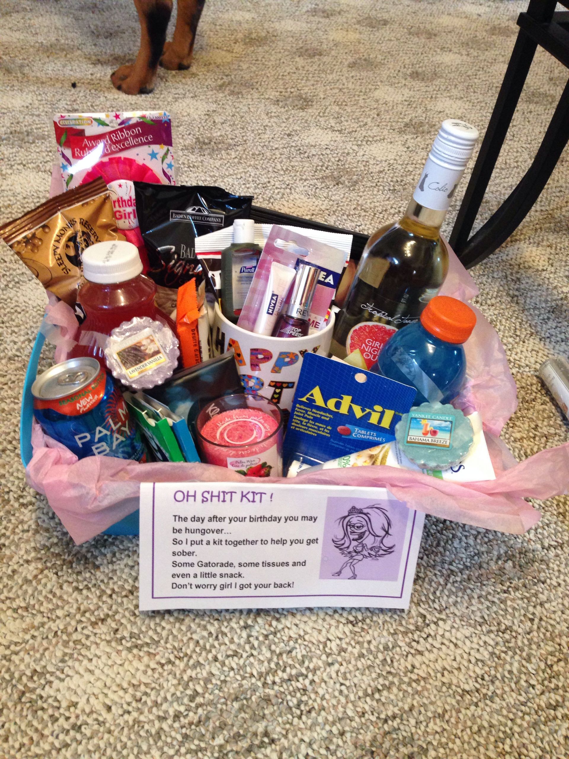 Gift Basket Ideas For Friends Birthday
 I made this for my best friends 21 st birthday Pretty