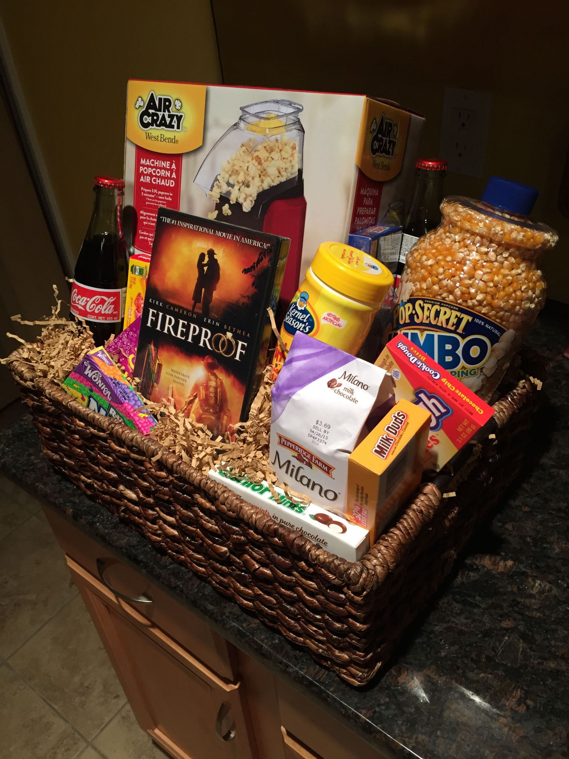 Gift Basket Ideas For Silent Auction
 Movie Night Basket for a Silent Auction or Fundraiser