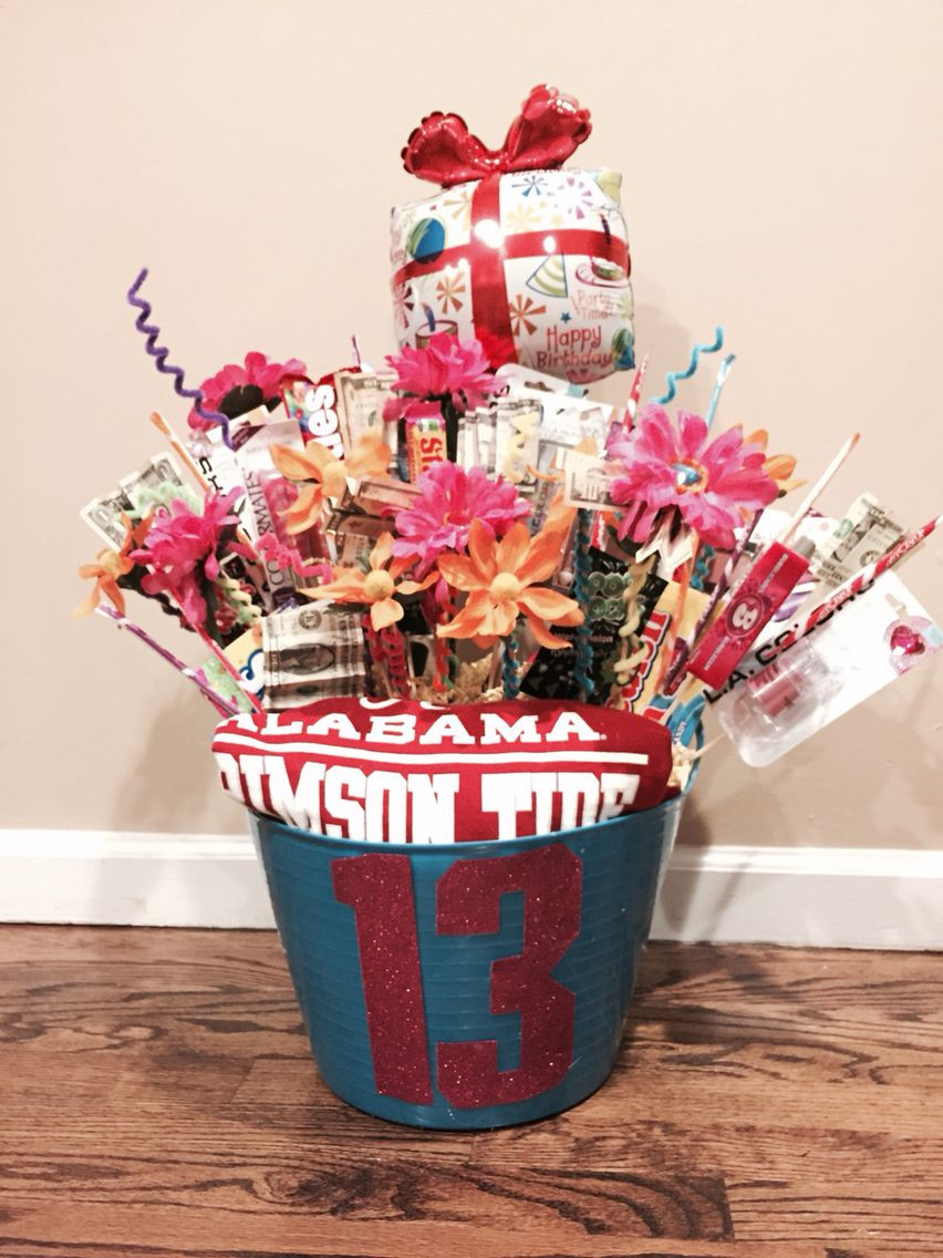 Gift Baskets Ideas For Girls
 13th Birthday Gift Girls $ candy and makeup What every 13