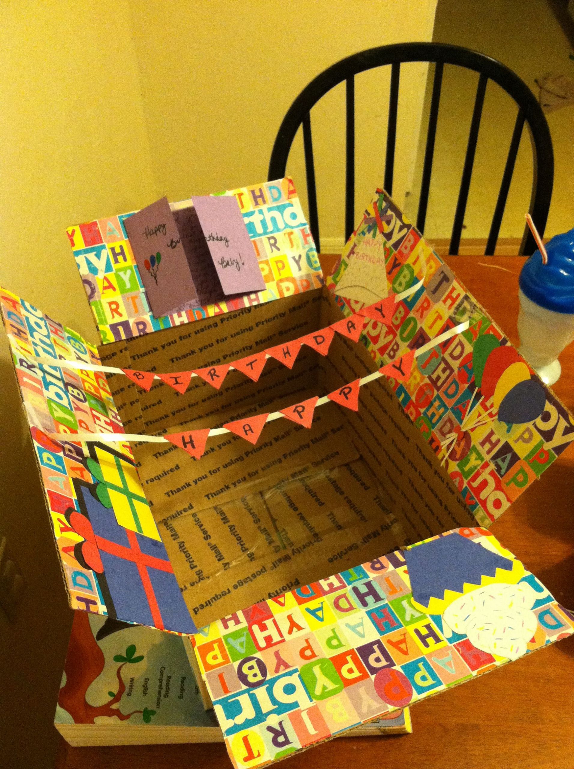 Gift Box Ideas For Boyfriend
 Birthday care package for my boyfriend Kathryn
