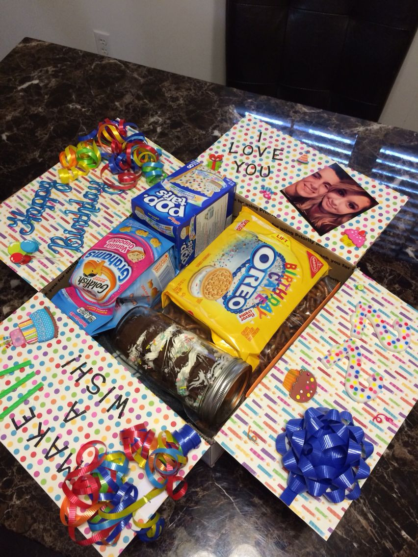 Gift Box Ideas For Boyfriend
 "Happy Birthday" care package that I made for my deployed