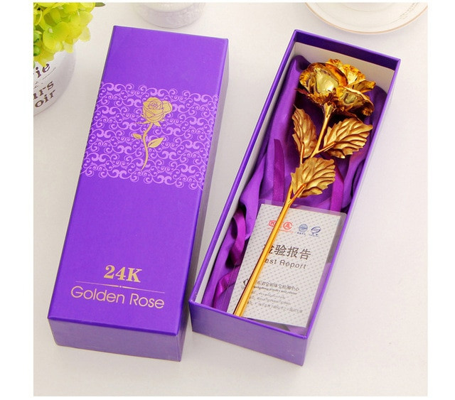 Gift Box Ideas For Girlfriend
 Best Gift For Girlfriend Golden Rose Wedding Decoration