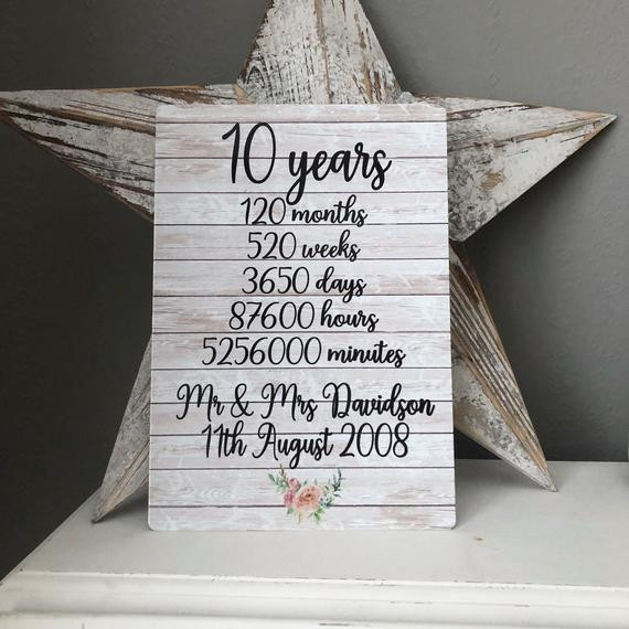 Gift Ideas For 10 Year Anniversary
 10th wedding anniversary t wedding anniversary t tin