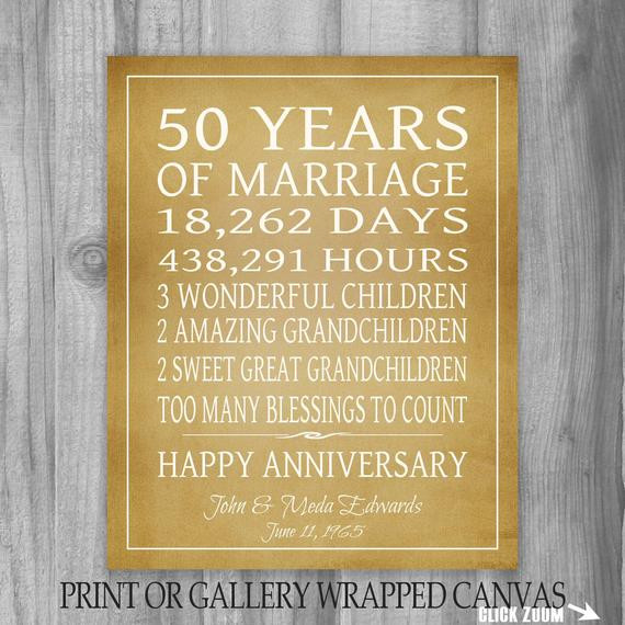 Gift Ideas For 50Th Anniversary
 Golden Anniversary Gift Grandparents 50th by PrintsbyChristine
