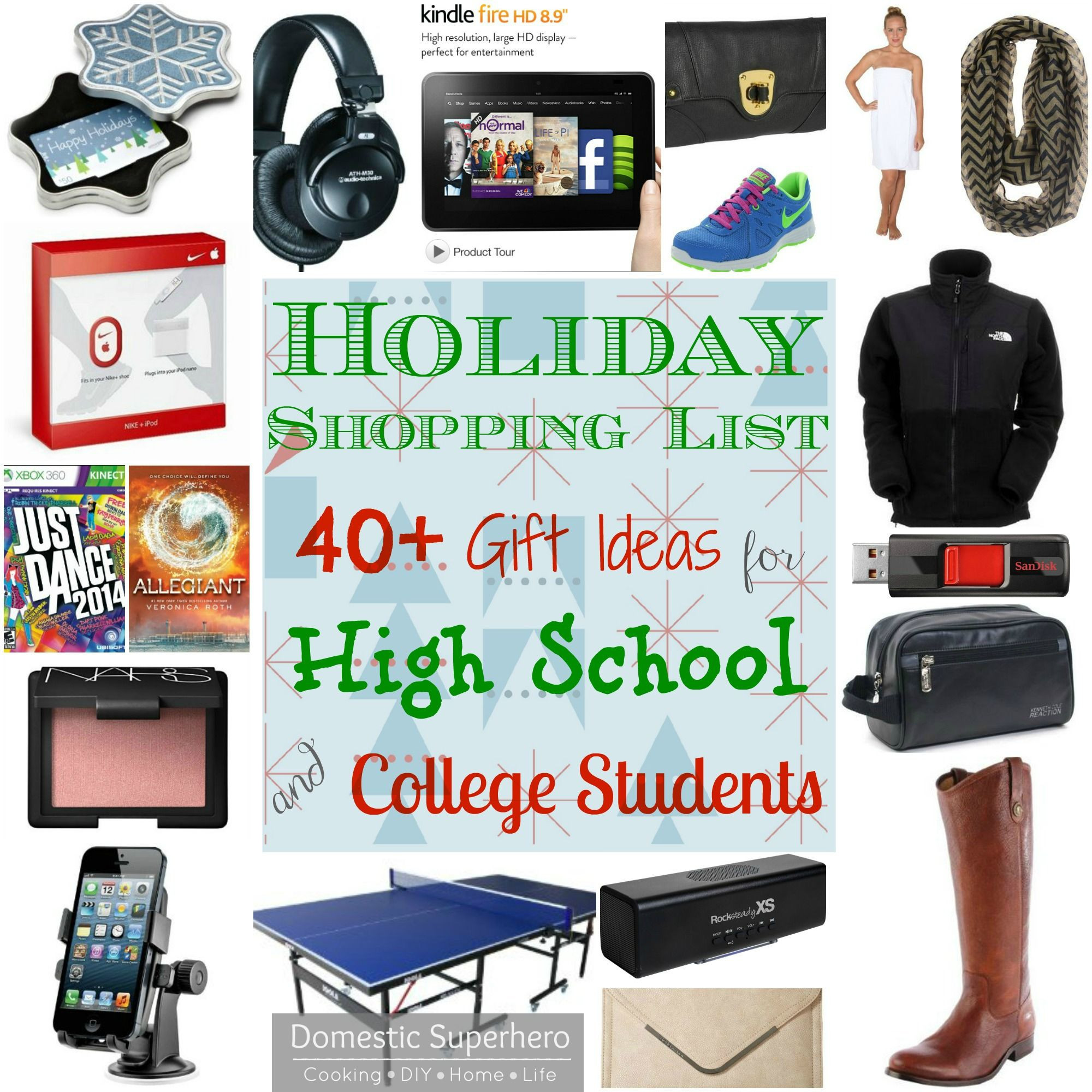 Gift Ideas For College Boys
 Holiday Shopping List 40 Gift Ideas for High School and
