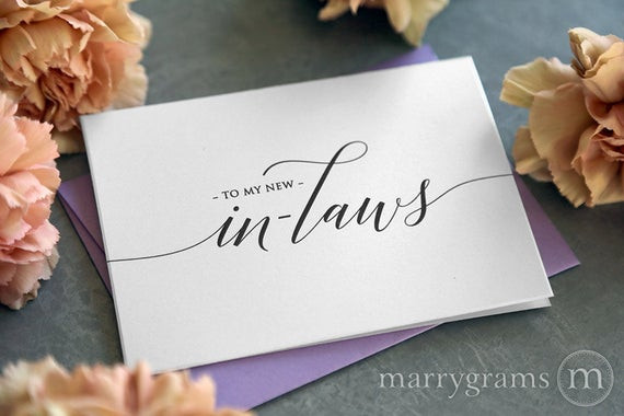 Gift Ideas For Future Mother In Law
 Wedding Card to Your New Mother and Father in Law Inlaws