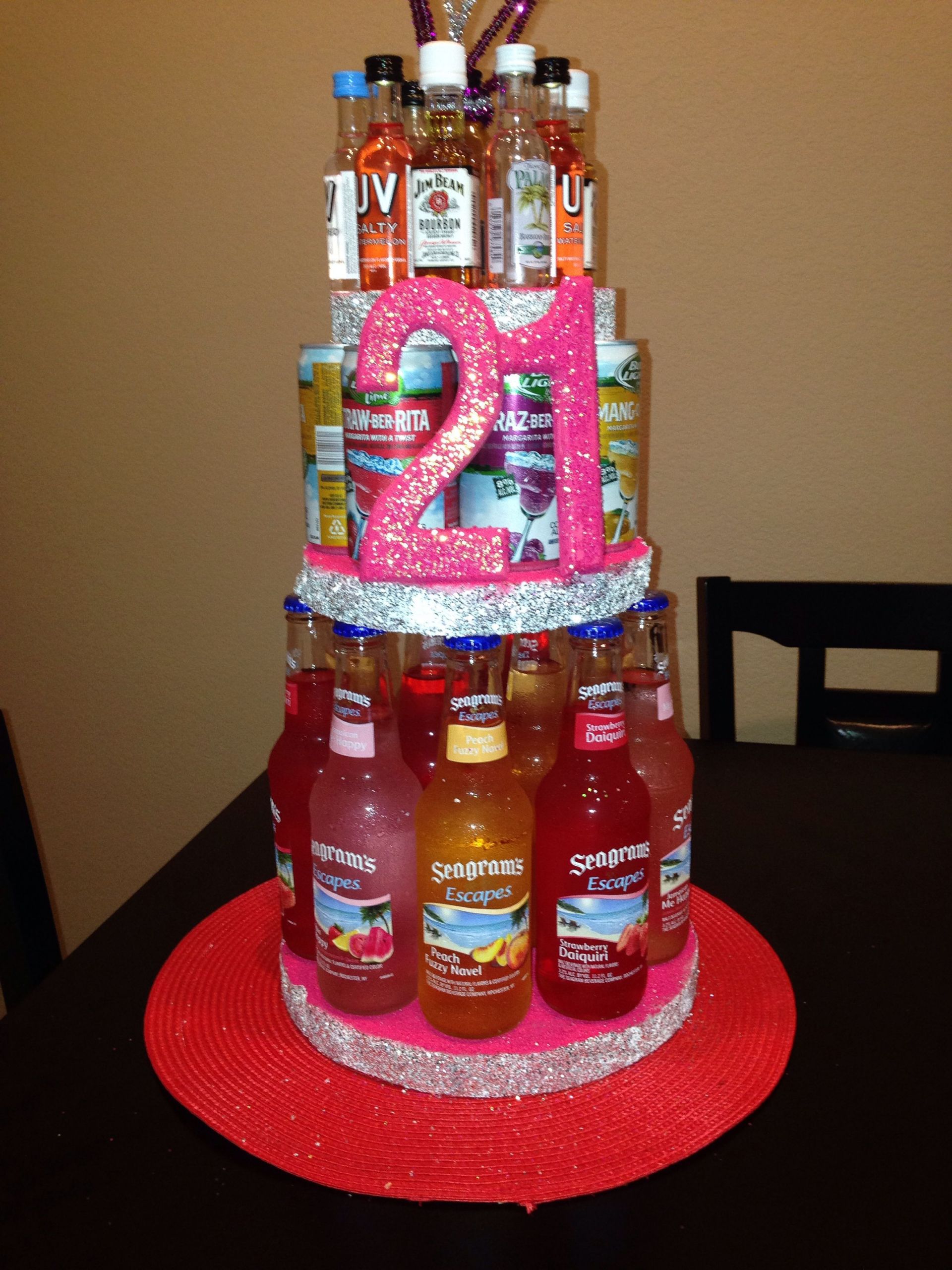 Gift Ideas For Girlfriend 21St Birthday
 21st Alcohol Birthday cake DIY