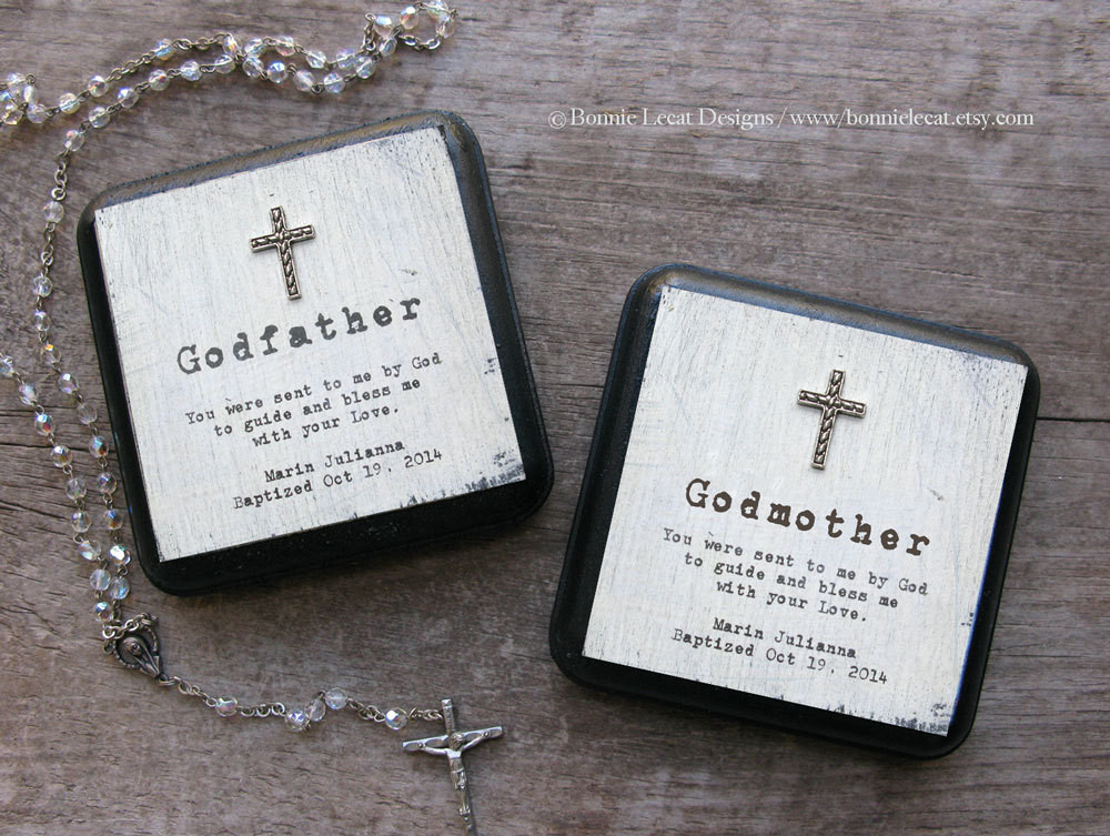 Gift Ideas For Godmother
 Personalized Baptism Gift Set Godmother Gift Godfather Gift