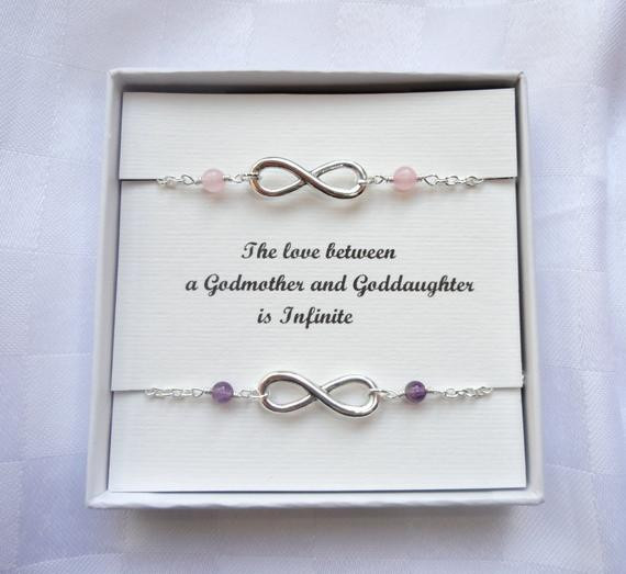 Gift Ideas For Godmother
 Godmother Goddaughter t Two infinity bracelets Silver