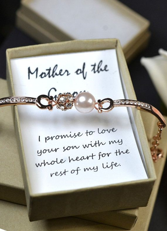 Gift Ideas For Mother In Law On Wedding Day
 Mother in law t Groom Mother bracelet &Card rose gold