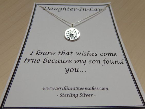 Gift Ideas For Mother In Law On Wedding Day
 Daughter In Law Gift Idea Wishes e True Sterling Silver