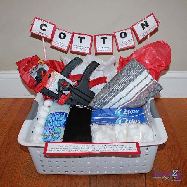 Gift Ideas For Second Anniversary
 Cotton Anniversary Gift Basket plus several more t