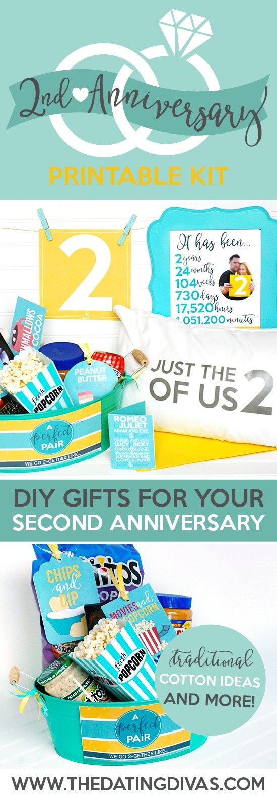 Gift Ideas For Second Anniversary
 Second Anniversary Gift Printable Kit The Dating Divas