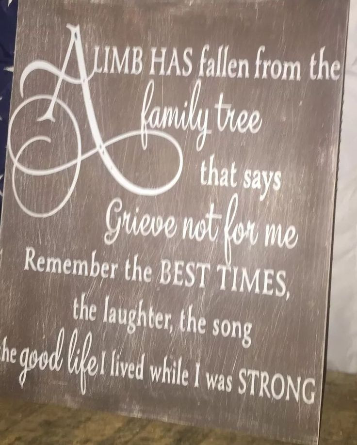 Gift Ideas For Someone Who Lost Their Mother
 A Limb Has Fallen From Our Family Tree Sign personalized