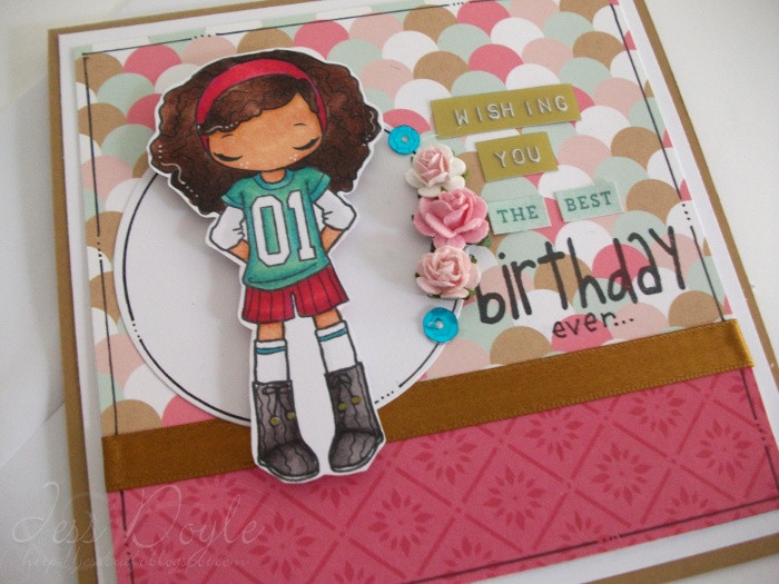 Gift Ideas For Tomboy Girlfriend
 Birthday Card Girls Tomboy Pink gold and white