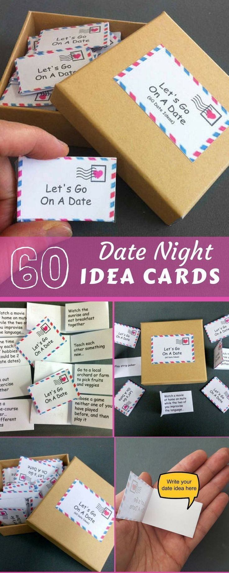 Gift Ideas For Your Boyfriend
 Date Night Box 60 Date Night Ideas Romantic Gift For