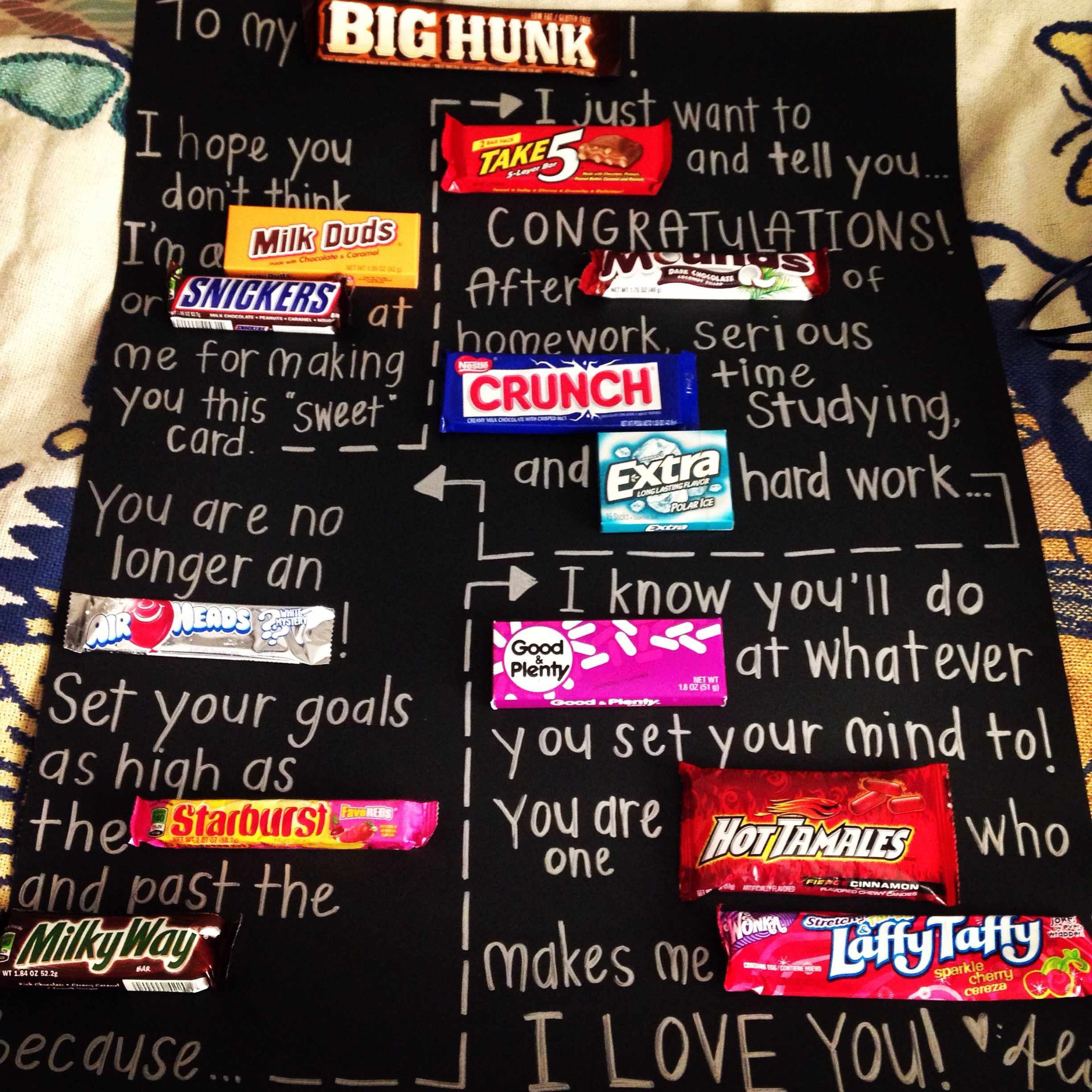 Gift Ideas High School Boyfriend
 Graduation Candy poster