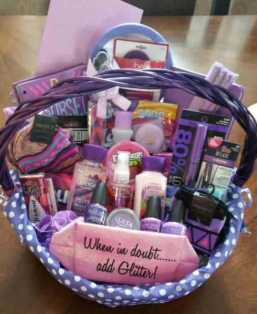 Girlfriend Gift Ideas Pinterest
 Sweet 16 all purple basket Gift ideas