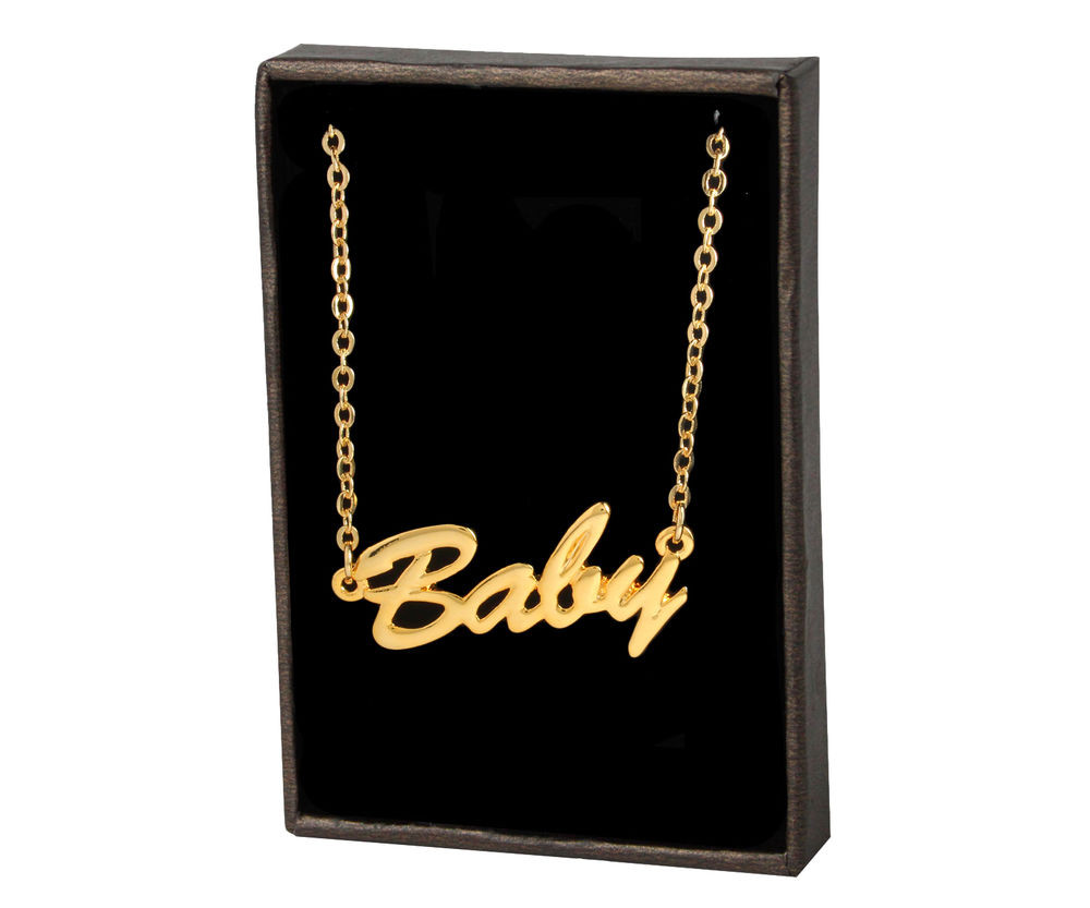 Girlfriend Jewelry Gift Ideas
 BABY 18ct Gold Plating Necklace With Name Xmas Christmas