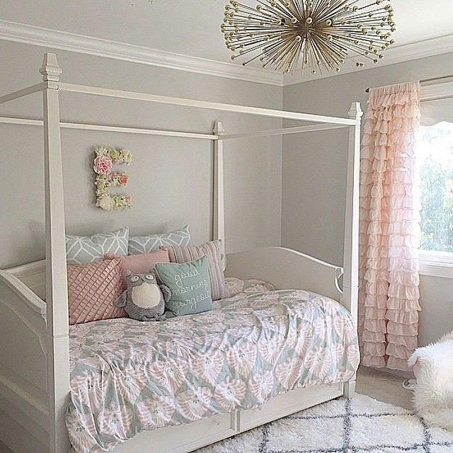 Girls Bedroom Paint
 Wall Paint is SW Repose Gray Girls Room