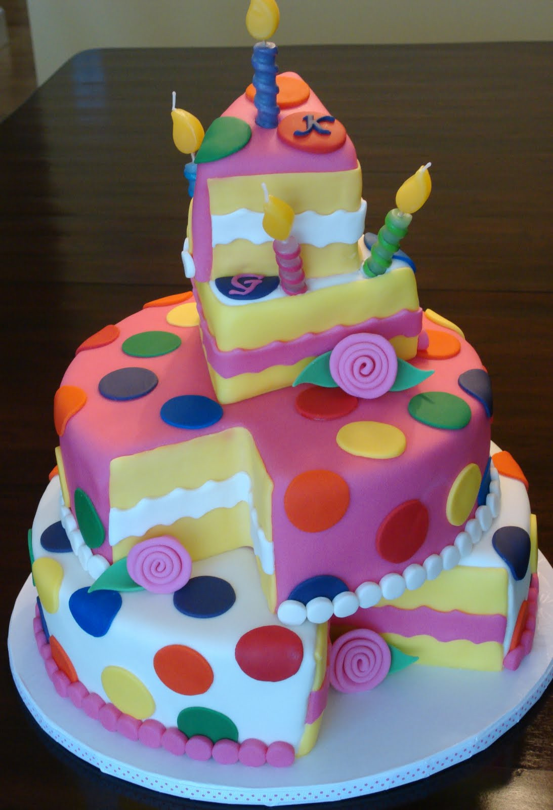 Girls Birthday Cakes
 Debby s Cakes Topsy Turvy Polka Dot Birthday "Cake"