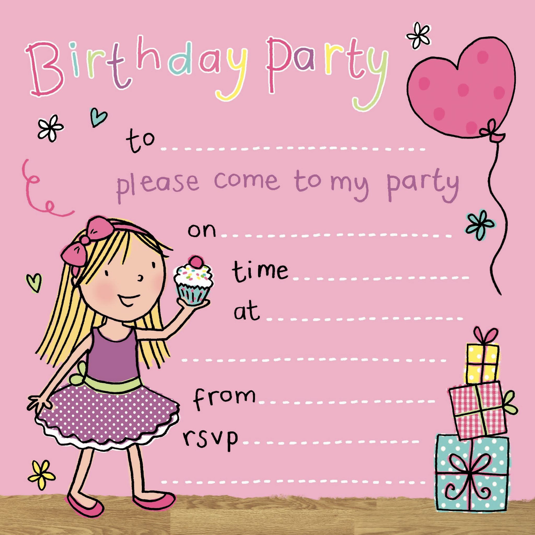 Girls Birthday Party Invitations
 party invitations birthday party invitations kids party