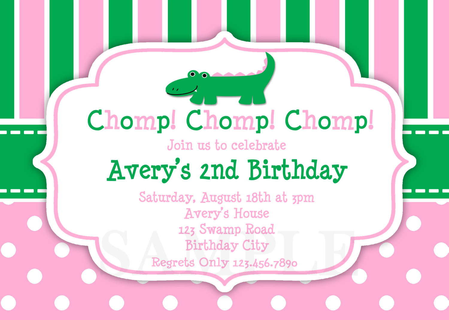 Girls Birthday Party Invitations
 Printable Birthday Invitations Girls Alligator Party
