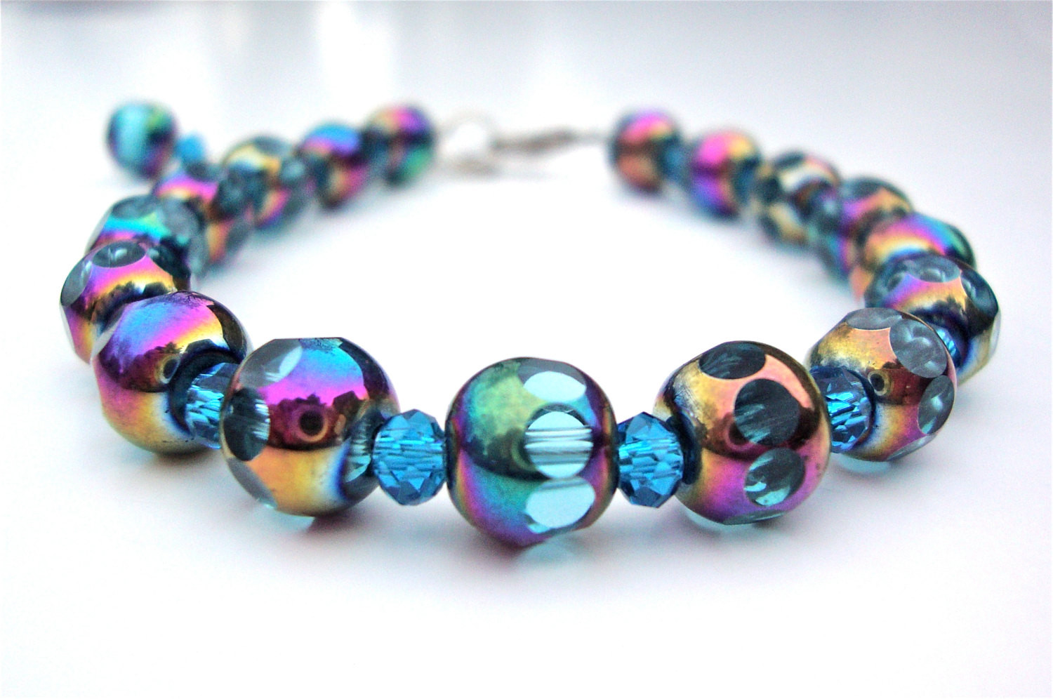 Glass Bead Bracelets
 Blue bead bracelet glass bead bracelet by sparklecityjewelry