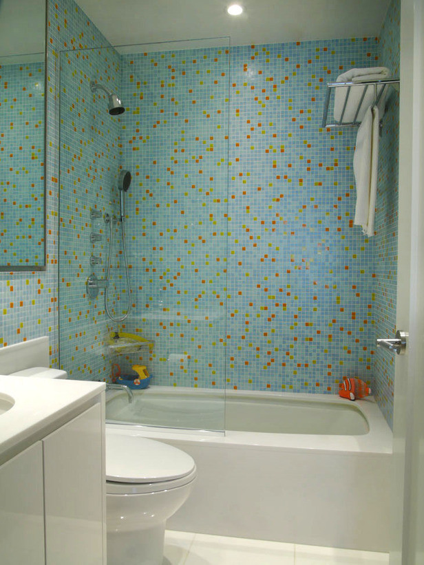 Glass Tile Bathroom
 creative juice "What Were They Thinking Thursday