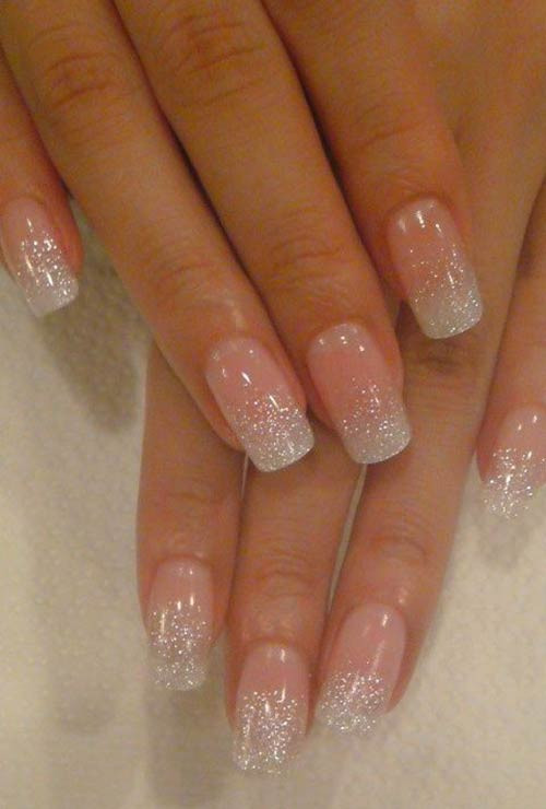 Glitter French Nails
 Glitter Nail Art Ideas Step by Step Tutorials for
