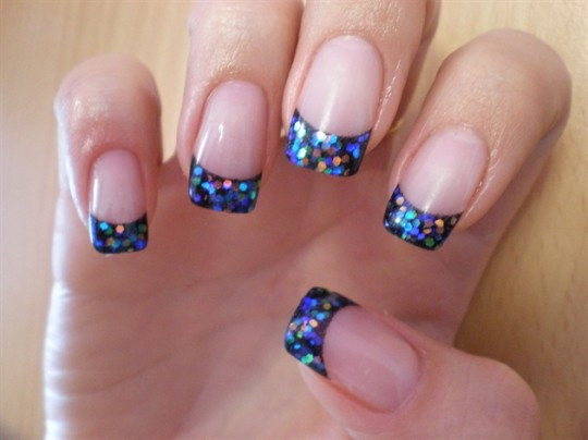 Glitter French Nails
 Vintage Nail Art Ideas Day to Night
