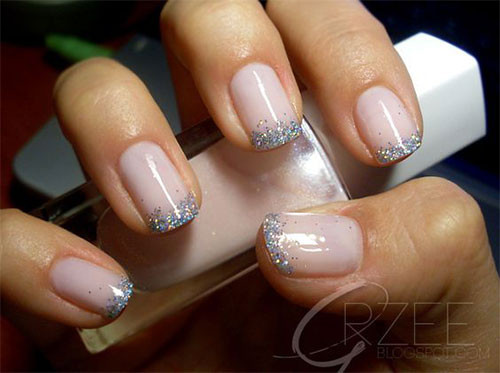 Glitter French Tip Nails
 55 Most Stylish French Tip Nail Art Designs