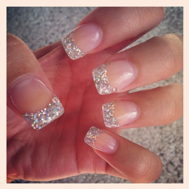 Glitter French Tip Nails
 Best 25 Silver tip nails ideas on Pinterest